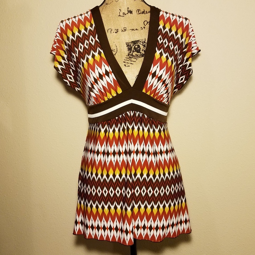 Multicolored patterned blouse